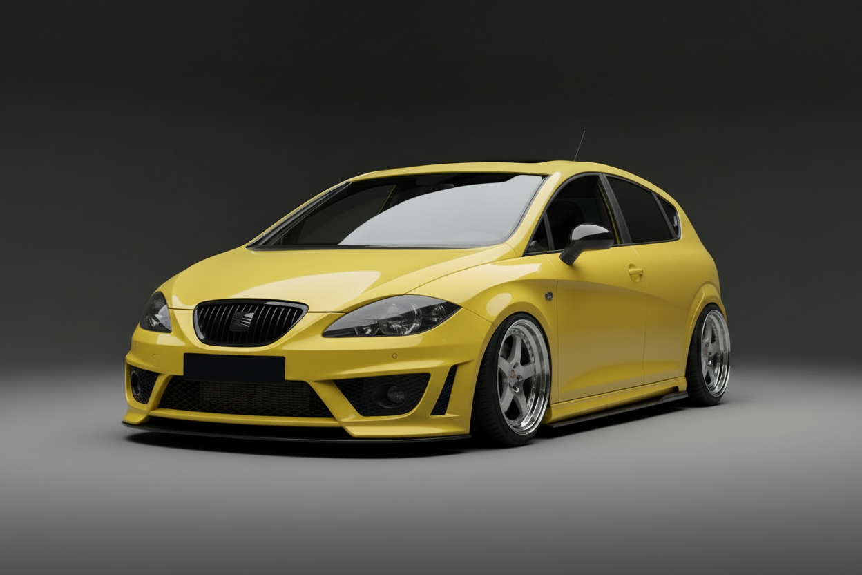 Seat Leon 1P gelb mit Felgen