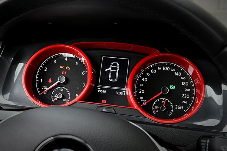 VW Golf 7 – Tacho Instrumentenrahmen Zierblende Rot / Blau