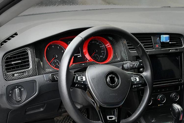 VW Golf 7 – Tacho Instrumentenrahmen Zierblende Rot / Blau