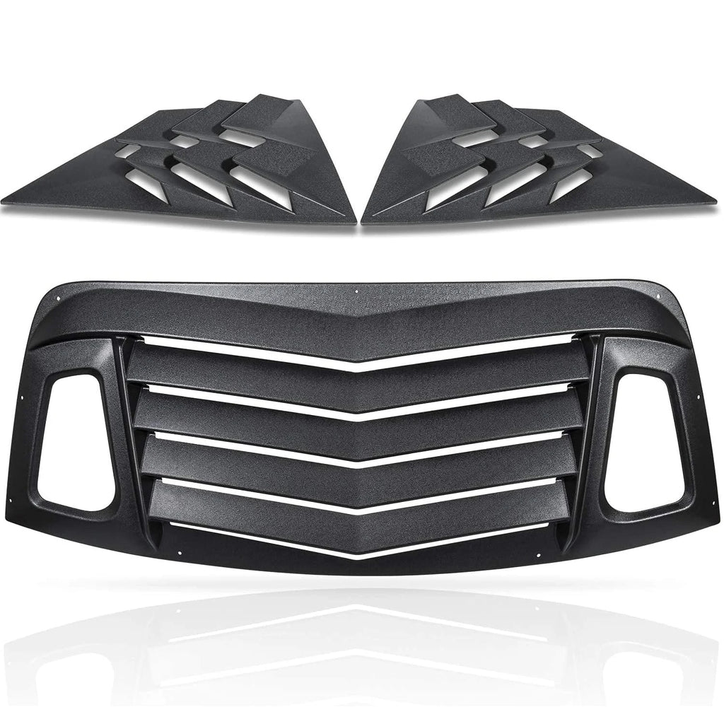Dodge Challenger – Heck & Seiten Louvers Matt Schwarz (3-teilig)