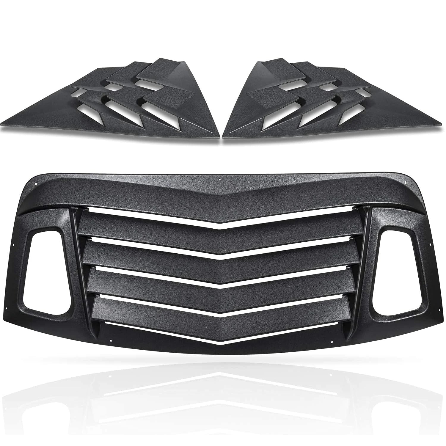 Dodge Challenger – Heck & Seiten Louvers Matt Schwarz (3-teilig)