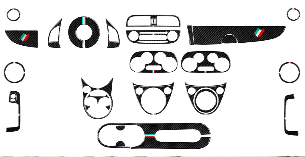 Fiat 500 Abarth 595 695 Innenraum Carbon Look Cover Set