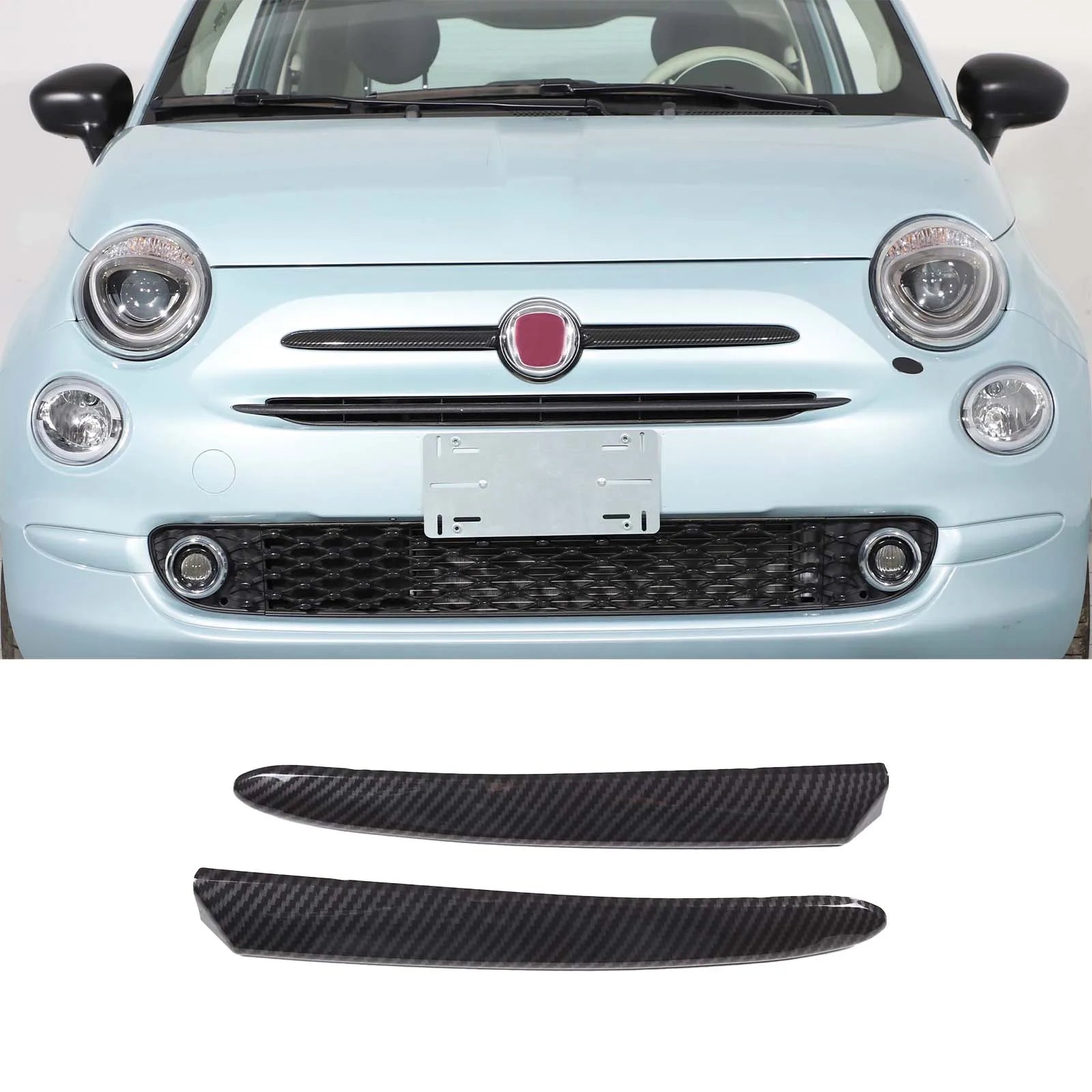 Fiat 500 Zierleisten Set – Emblem, Seitenstreifen & Heckklappe ABS 2010–2023