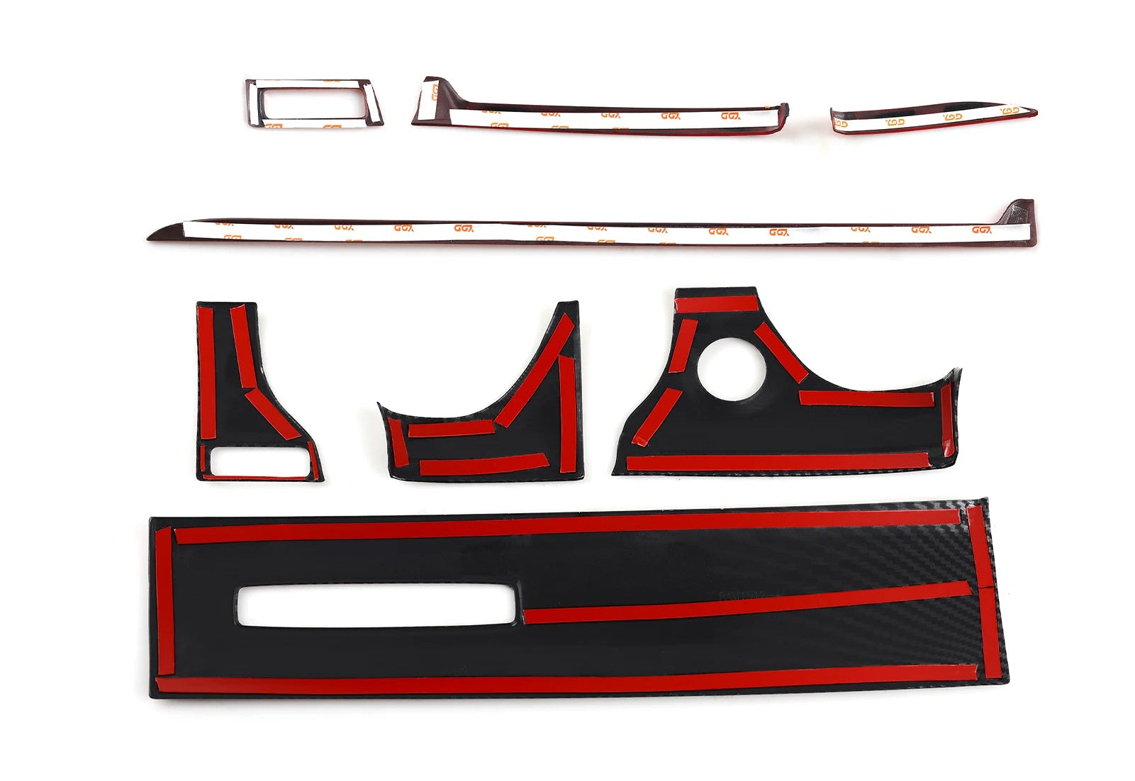 Dodge RAM 1500 2500 3500 – Innenraum Dekor-Set Carbon-Optik Schwarz mit Roter Linie