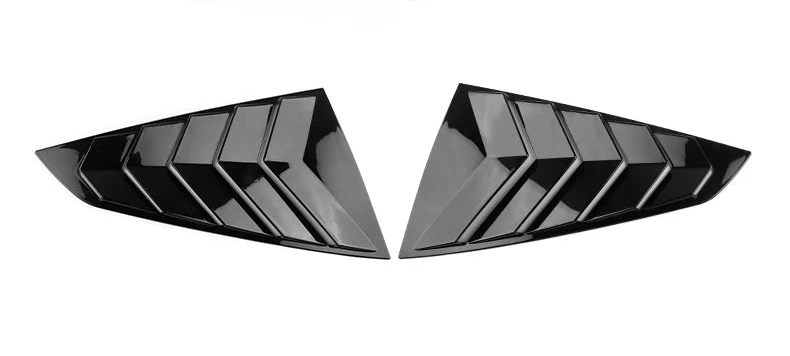 Seitenscheiben Spoiler Dreieck Zierblenden für Ford Mustang GT S650 Hochglanz Schwarz ABS