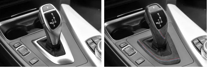 BMW Schaltknauf Zierblende & Schaltpanel Cover Alcantara F-Serie
