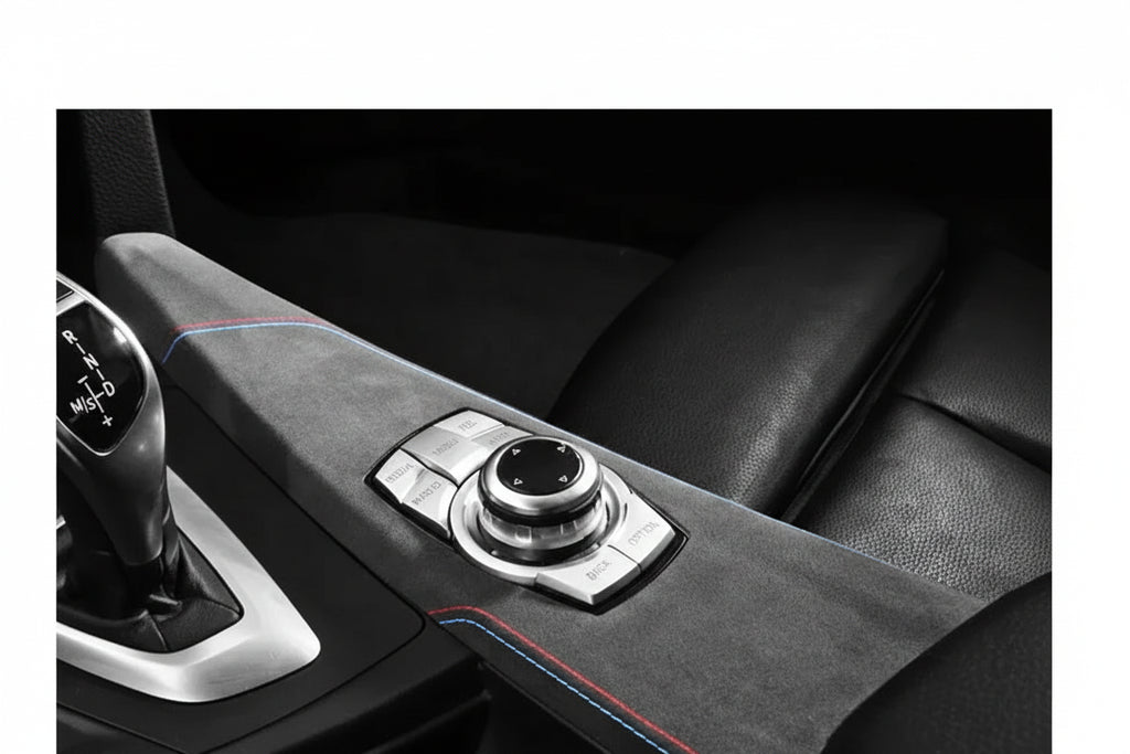 BMW F30 F32 F34 Mittelkonsole Folie Zuschnitt Alcantara Carbon Look