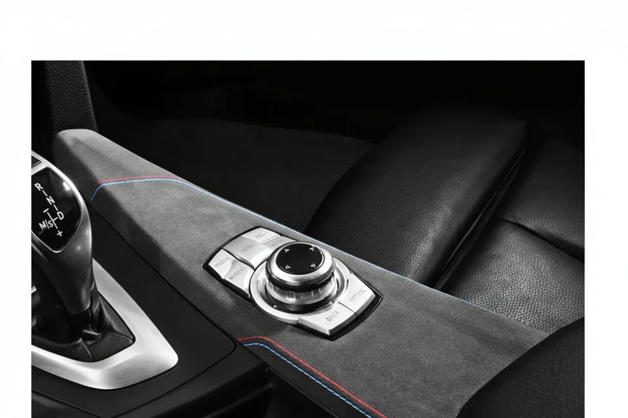 BMW F30 F32 F34 Mittelkonsole Folie Zuschnitt Alcantara Carbon Look