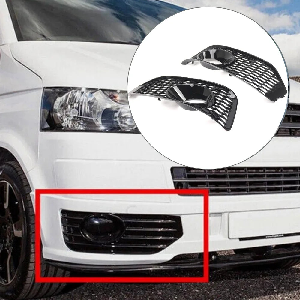 VW Transporter T5 T5.1 Sportline Nebelscheinwerferblenden Hochglanz Schwarz