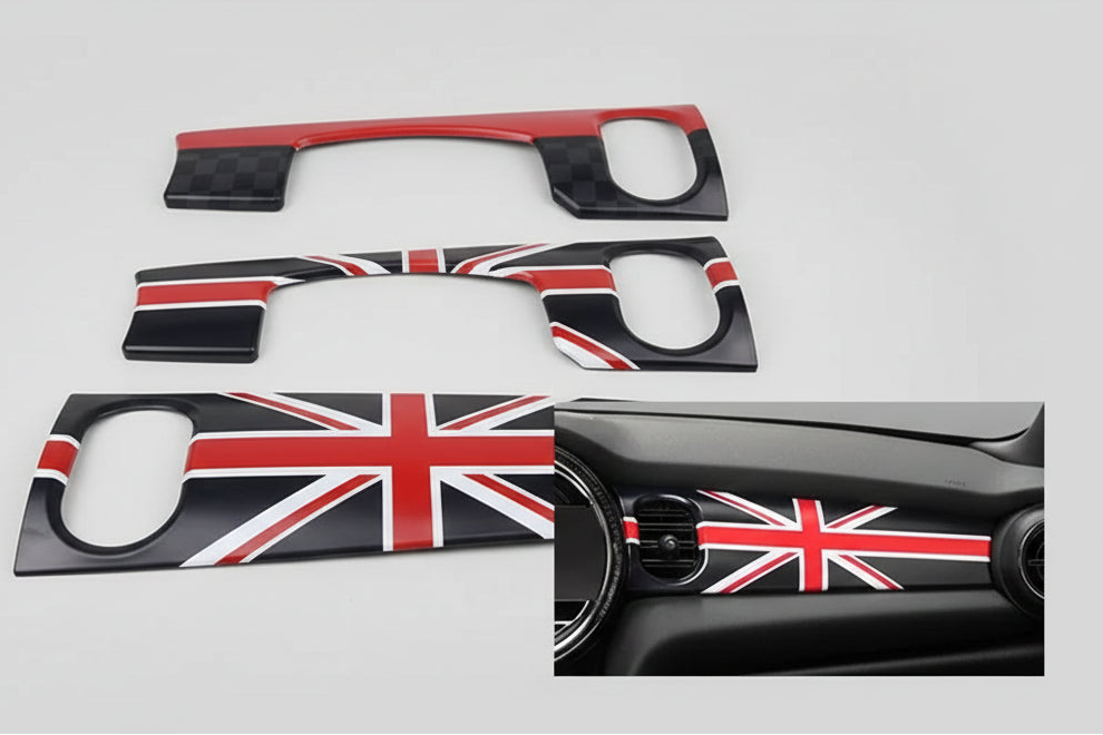 MINI Cooper Dashboard Trim Abdeckung 2er-Set – Union Jack & Farbvarianten | F55 F56 F57 (2022 LCI)