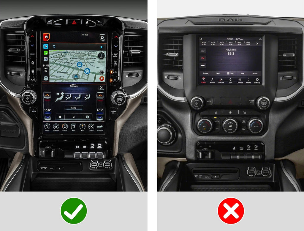 Dodge RAM 1500 2500 3500 – Navigations-Display Panel Zierblende Carbon-Optik (12 Zoll)