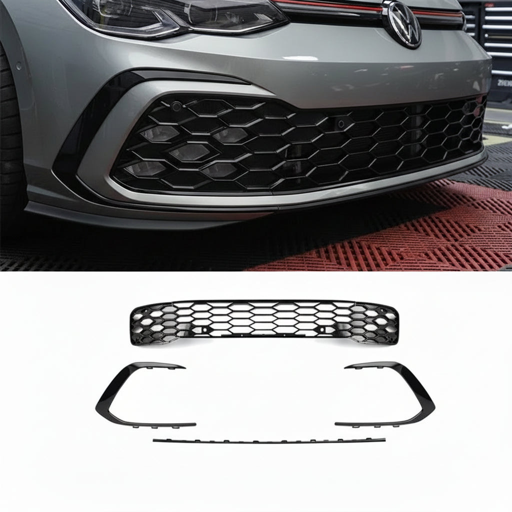 VW Golf 8 MK8 GTI Frontgrill Schwarz Hochglanz