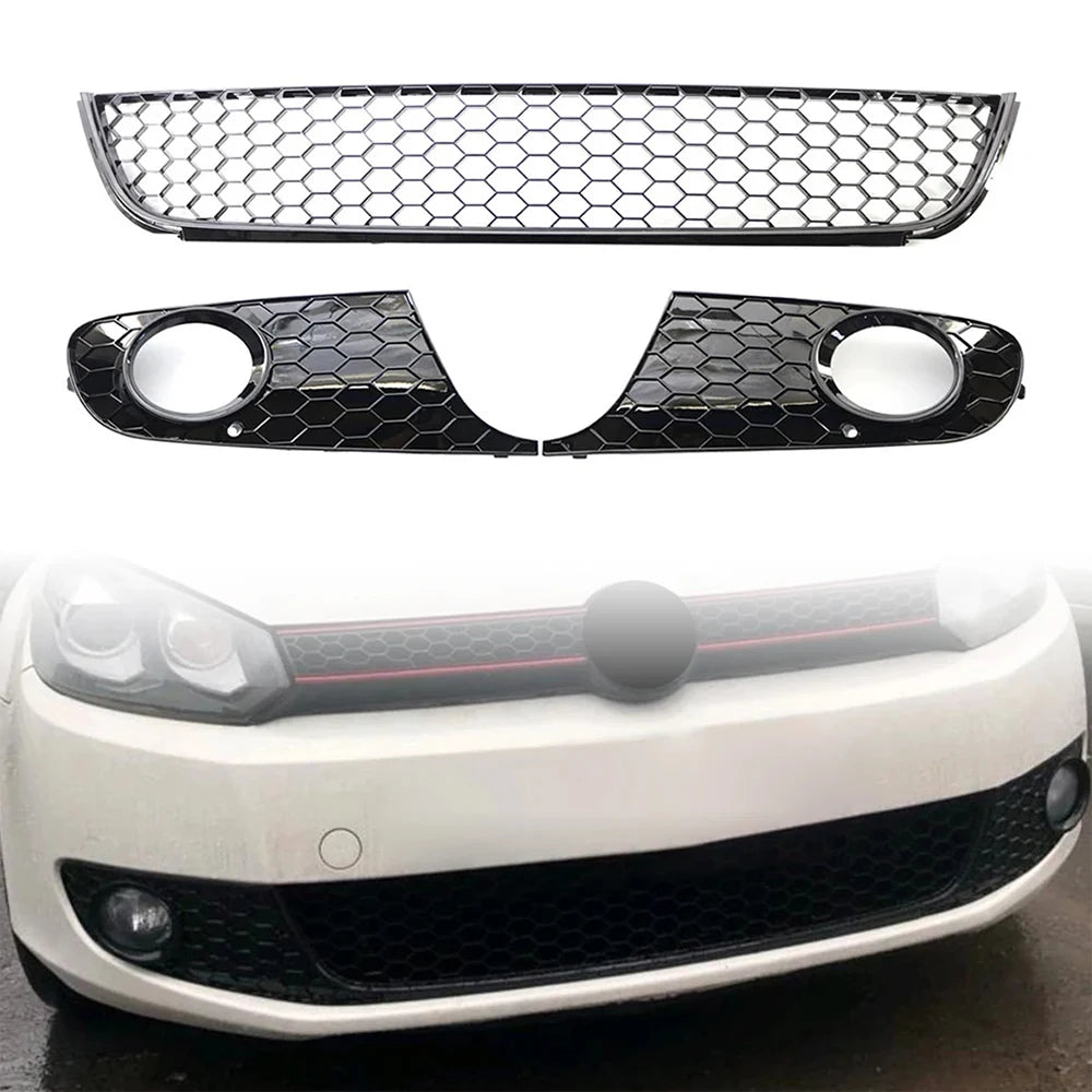 VW Golf 6 MK6 Honeycomb Frontgrill Schwarz Unten