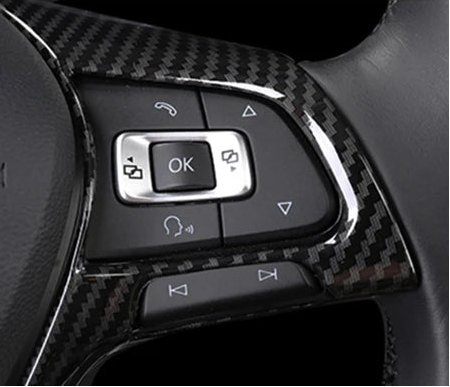 Lenkrad Zierblende Abdeckung Carbon-Optik für VW Tiguan MK2, Golf 7, Polo, T-Cross, T-Roc, Jetta 2017–2019