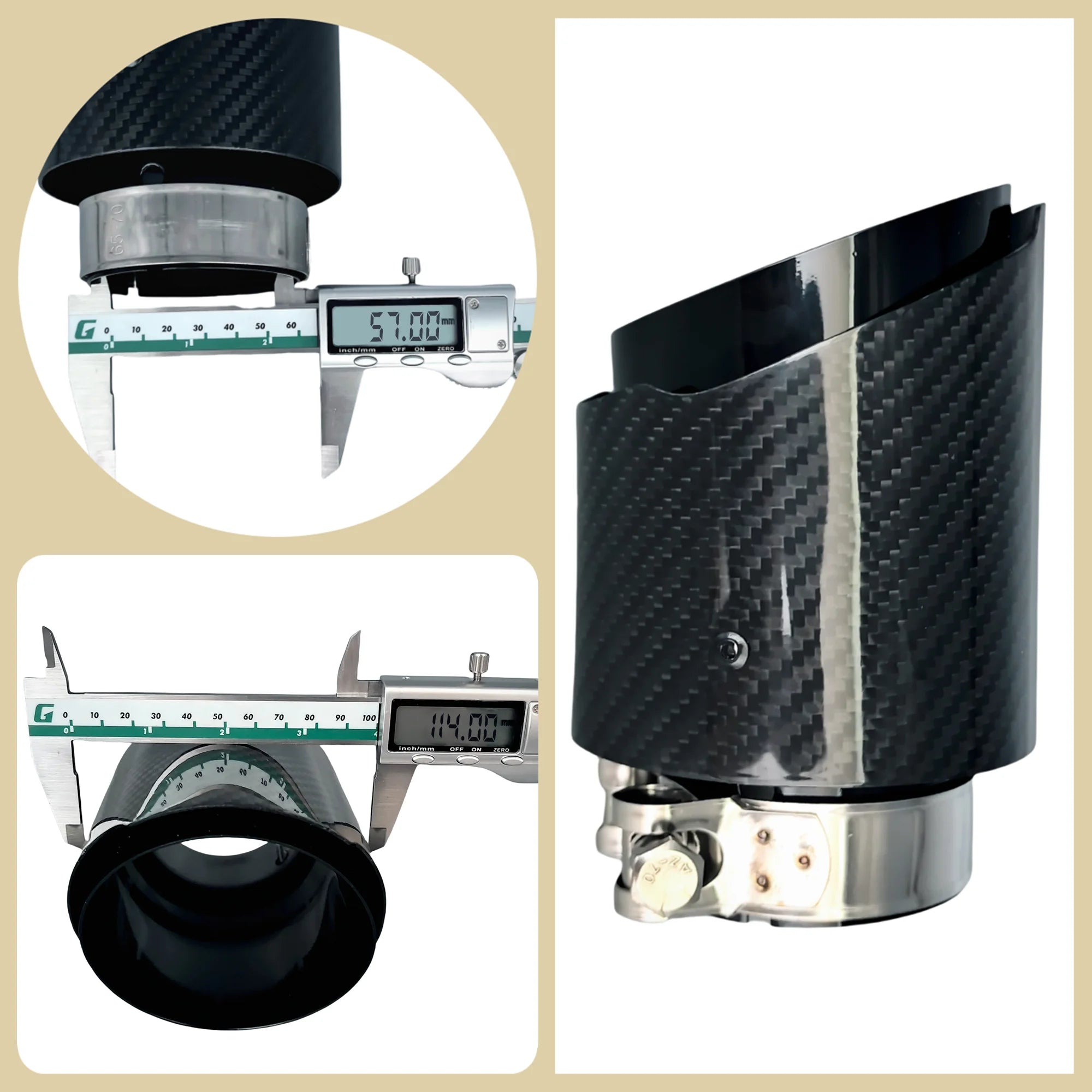Universal Auspuff Endrohr Carbon-Optik Edelstahl
