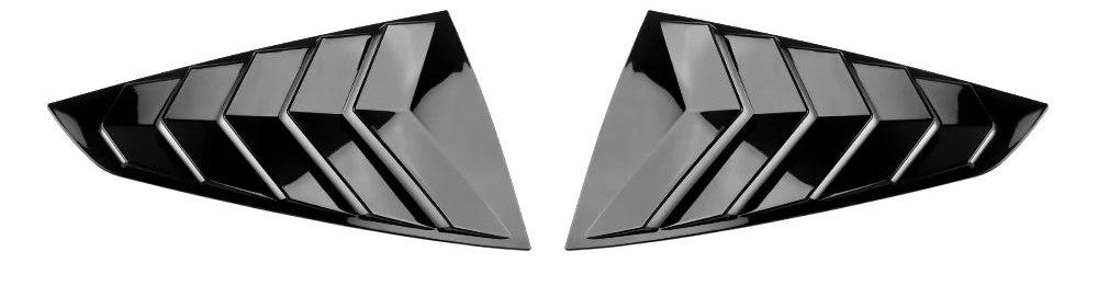 Seitenscheiben Spoiler Dreieck Zierblenden für Ford Mustang GT S650 Hochglanz Schwarz ABS