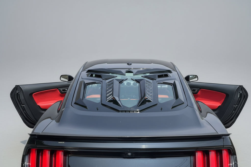 Ford Mustang – Heckscheiben Louver Hochglanz Schwarz (Black Mamba Style)