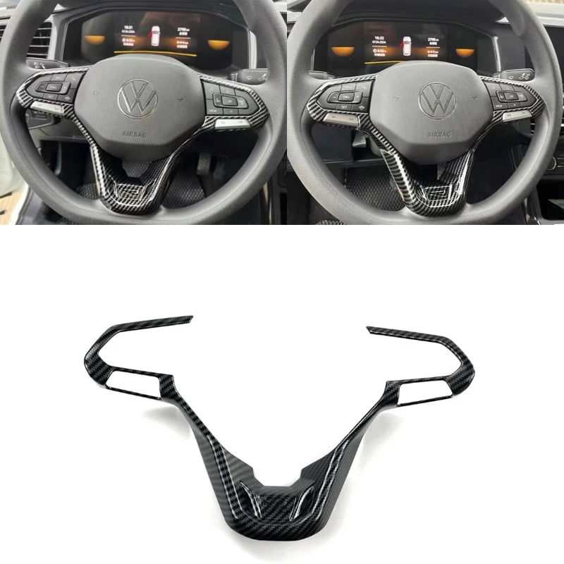 Lenkrad Zierblende Abdeckung Carbon Optik für VW ID.3 ID.4 ID.5 ID.7, Golf, T-Roc, Passat, Touareg u.v.m. 2025+