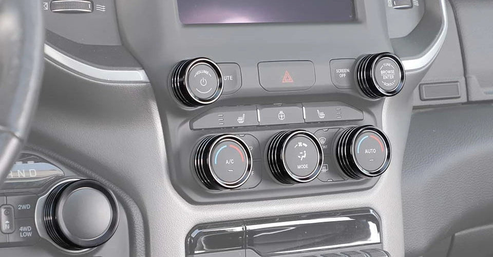 Dodge RAM  Schalterknopf Zierringe Schwarz & Rot