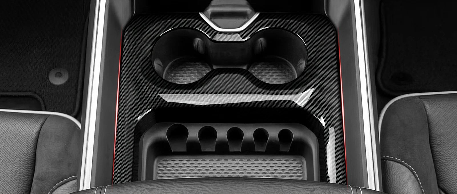 Dodge RAM 1500 2500 3500 – Mittelkonsole Becherhalter Panel Zierblende Carbon-Optik