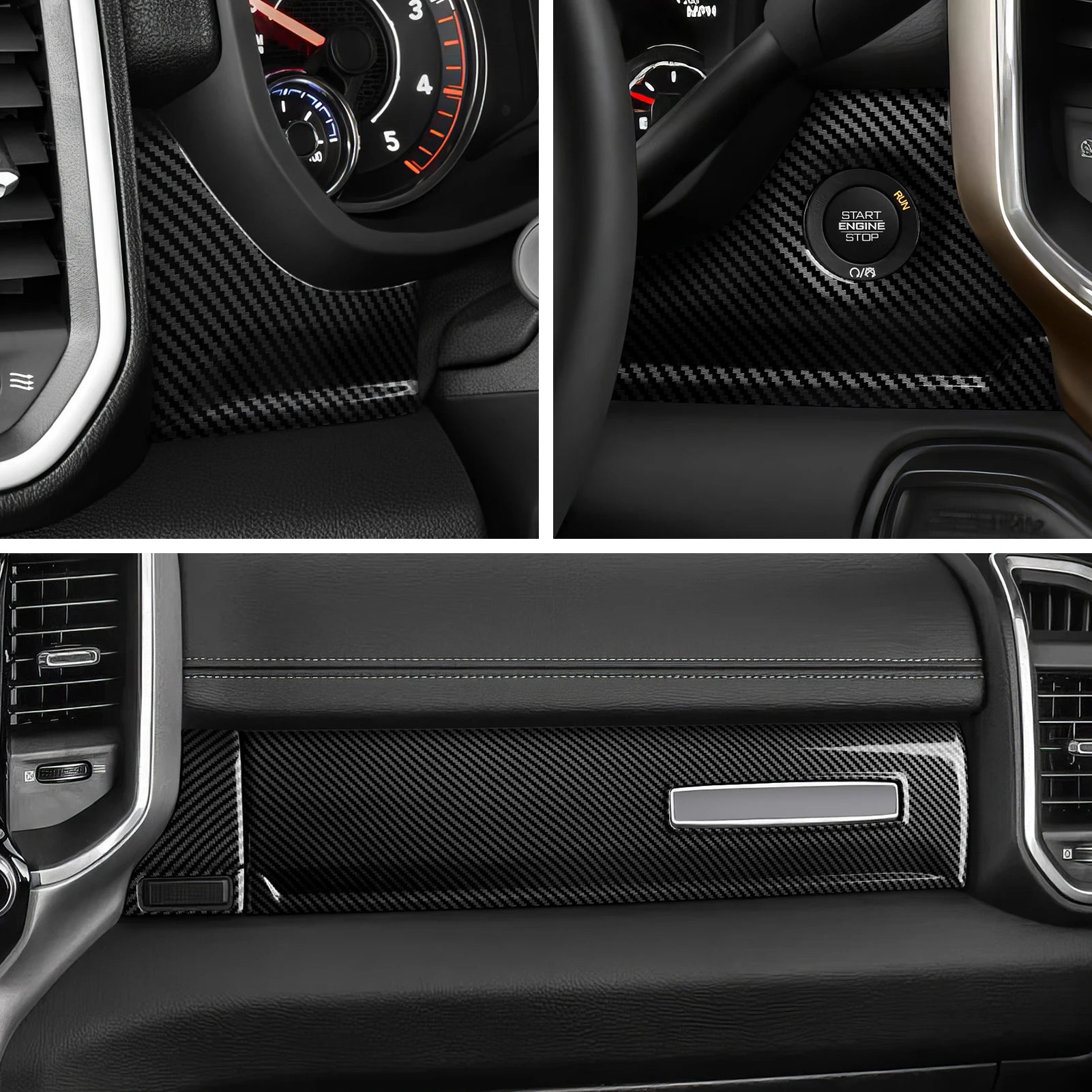 Dodge RAM 1500 2500 3500 – Innenraum Dekor-Set Carbon-Optik Schwarz