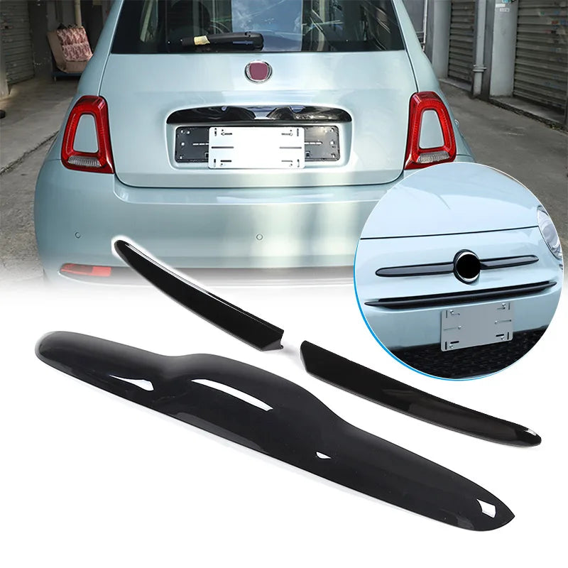 Fiat 500 Zierleisten Set – Emblem, Seitenstreifen & Heckklappe ABS 2010–2023
