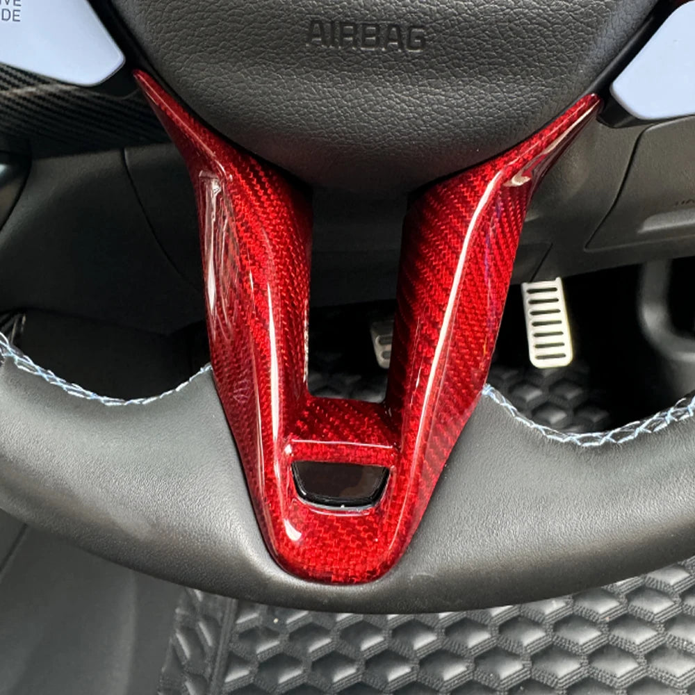 Hyundai i30 N – Lenkrad Abdeckung Echtcarbon Rot Schwarz