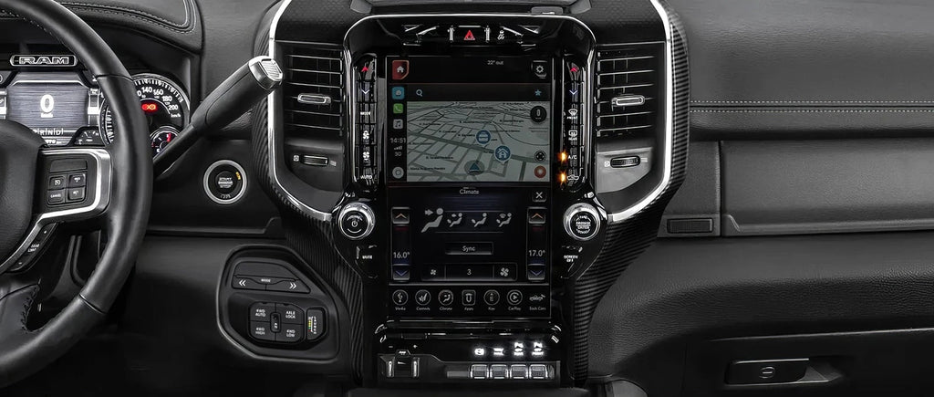 Dodge RAM 1500 2500 3500 – Navigations-Screen Seitenblende Carbon-Optik