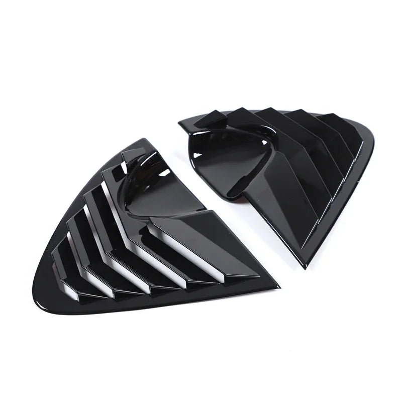 Seat Leon 1P Hintere Seitenscheiben-Abdeckung Piano Black & Carbon-Optik