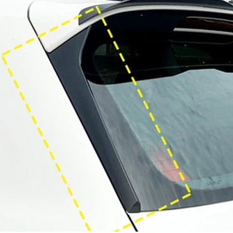 VW Tiguan 2 R-Line Heckscheiben Seitenspoiler Schwarz