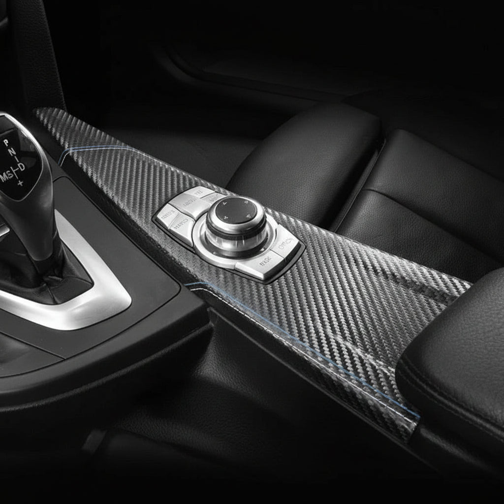 BMW F30 F32 F34 Mittelkonsole Folie Zuschnitt Alcantara Carbon Look