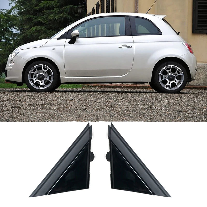 Fiat 500 A-Säulen Dreieck Abdeckung Spiegeldreieck Schwarz Hochglanz