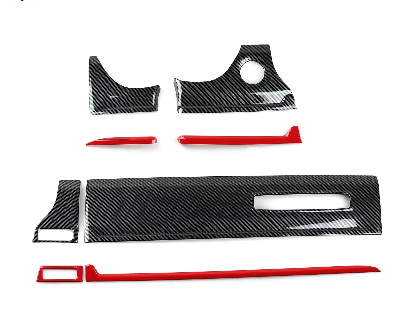 Dodge RAM 1500 2500 3500 – Innenraum Dekor-Set Carbon-Optik Schwarz mit Roter Linie