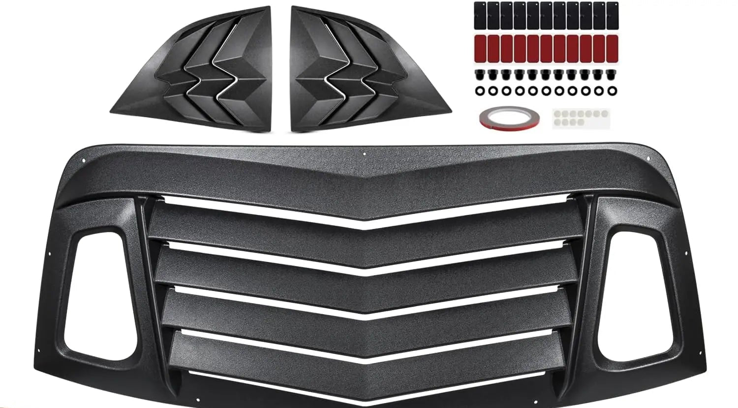 Dodge Challenger – Heck & Seiten Louvers Matt Schwarz (3-teilig)
