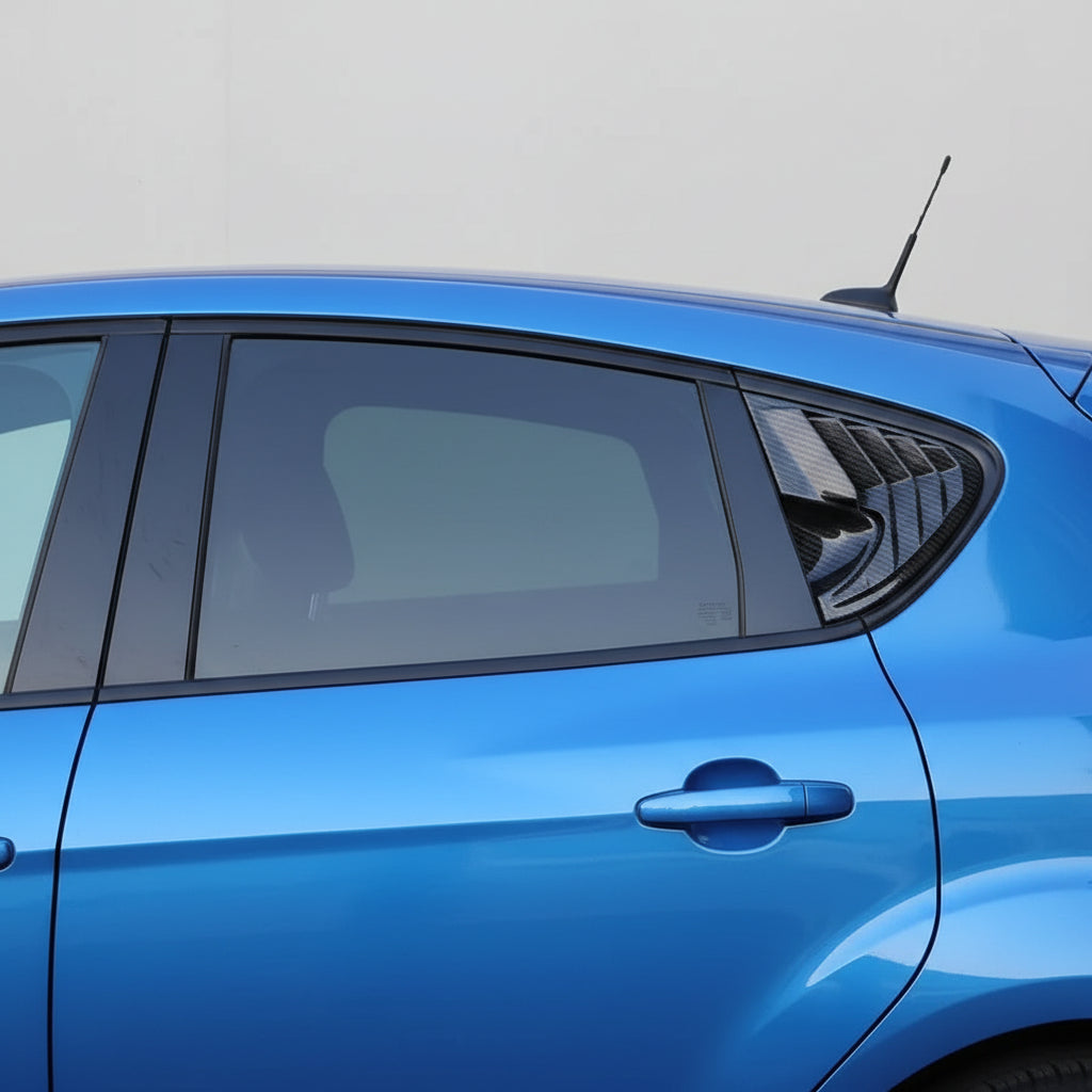 Seat Leon 1P Hintere Seitenscheiben-Abdeckung Piano Black & Carbon-Optik
