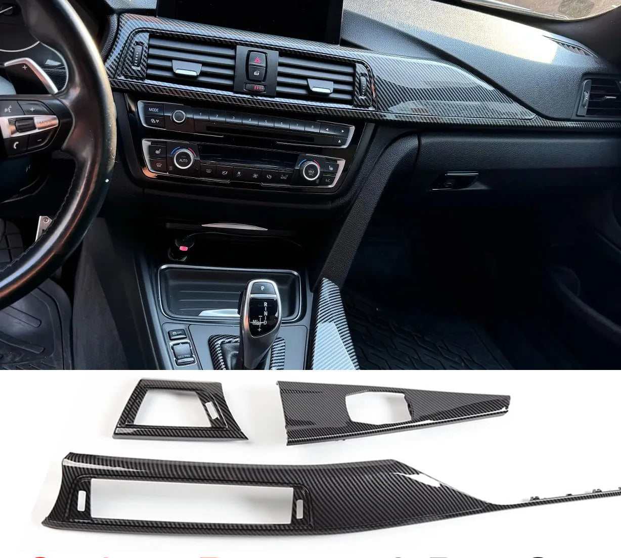 BMW 3er & 4er Armaturenbrett Verkleidung Schwarz Carbon Set