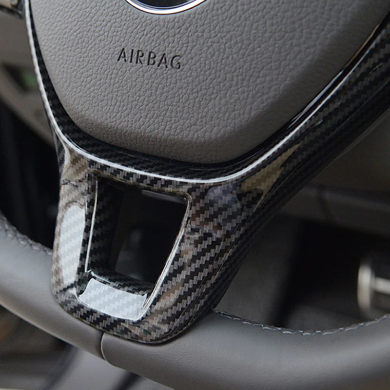 Lenkrad Zierblende Abdeckung Carbon-Optik für VW Tiguan MK2, Golf 7, Polo, T-Cross, T-Roc, Jetta 2017–2019