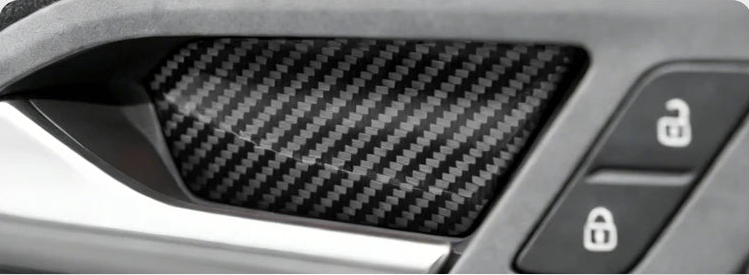 VW Golf 8 – Türgriff Abdeckung Carbon-Optik Rot Schwarz
