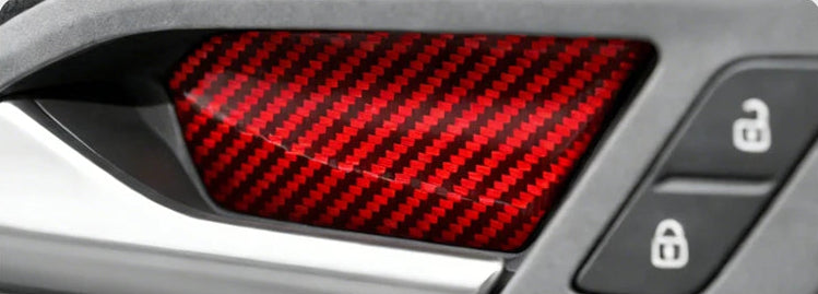 VW Golf 8 – Türgriff Abdeckung Carbon-Optik Rot Schwarz