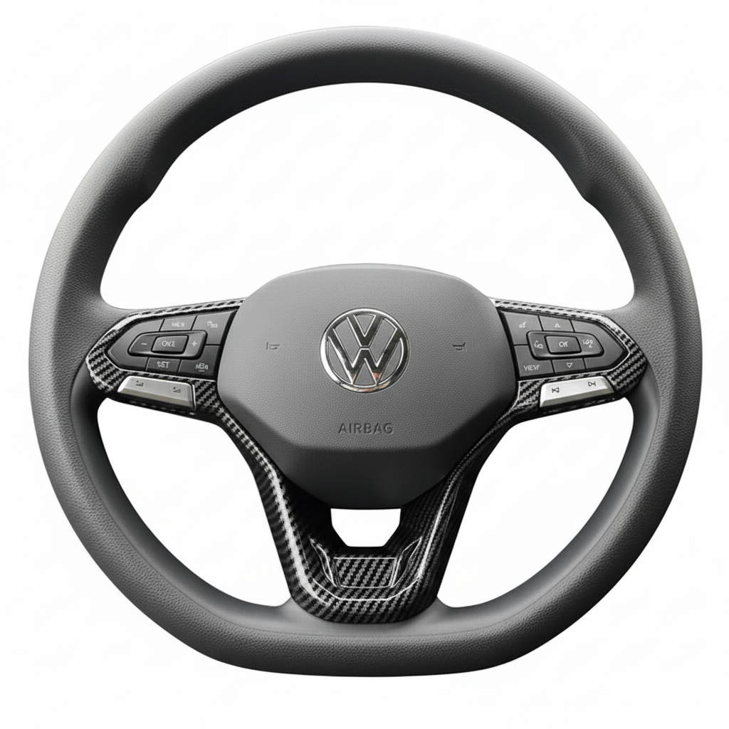 Lenkrad Zierblende Abdeckung Carbon Optik für VW ID.3 ID.4 ID.5 ID.7, Golf, T-Roc, Passat, Touareg u.v.m. 2025+