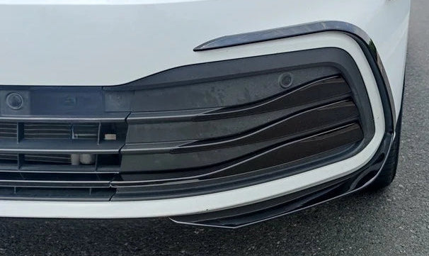 VW Golf 8 Frontstoßstangen Seiten Spoiler Hochglanz Schwarz