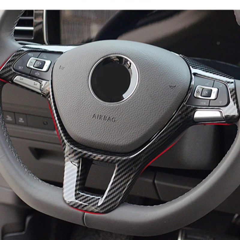 Lenkrad Zierblende Abdeckung Carbon-Optik für VW Tiguan MK2, Golf 7, Polo, T-Cross, T-Roc, Jetta 2017–2019