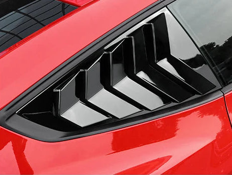 Seitenscheiben Spoiler Dreieck Zierblenden für Ford Mustang GT S650 Hochglanz Schwarz ABS