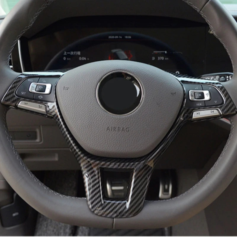 Lenkrad Zierblende Abdeckung Carbon-Optik für VW Tiguan MK2, Golf 7, Polo, T-Cross, T-Roc, Jetta 2017–2019