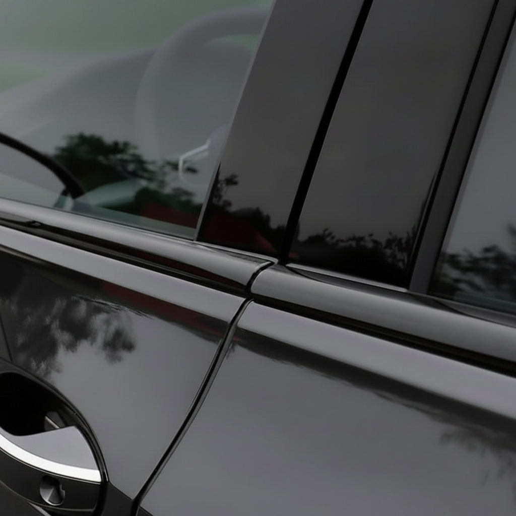 VW Golf 8 GTI R Clubsport– Fensterrahmen Zierleisten Set Schwarz Hochglanz