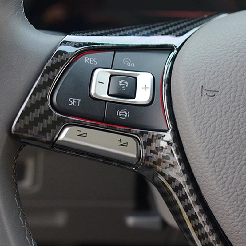 Lenkrad Zierblende Abdeckung Carbon-Optik für VW Tiguan MK2, Golf 7, Polo, T-Cross, T-Roc, Jetta 2017–2019
