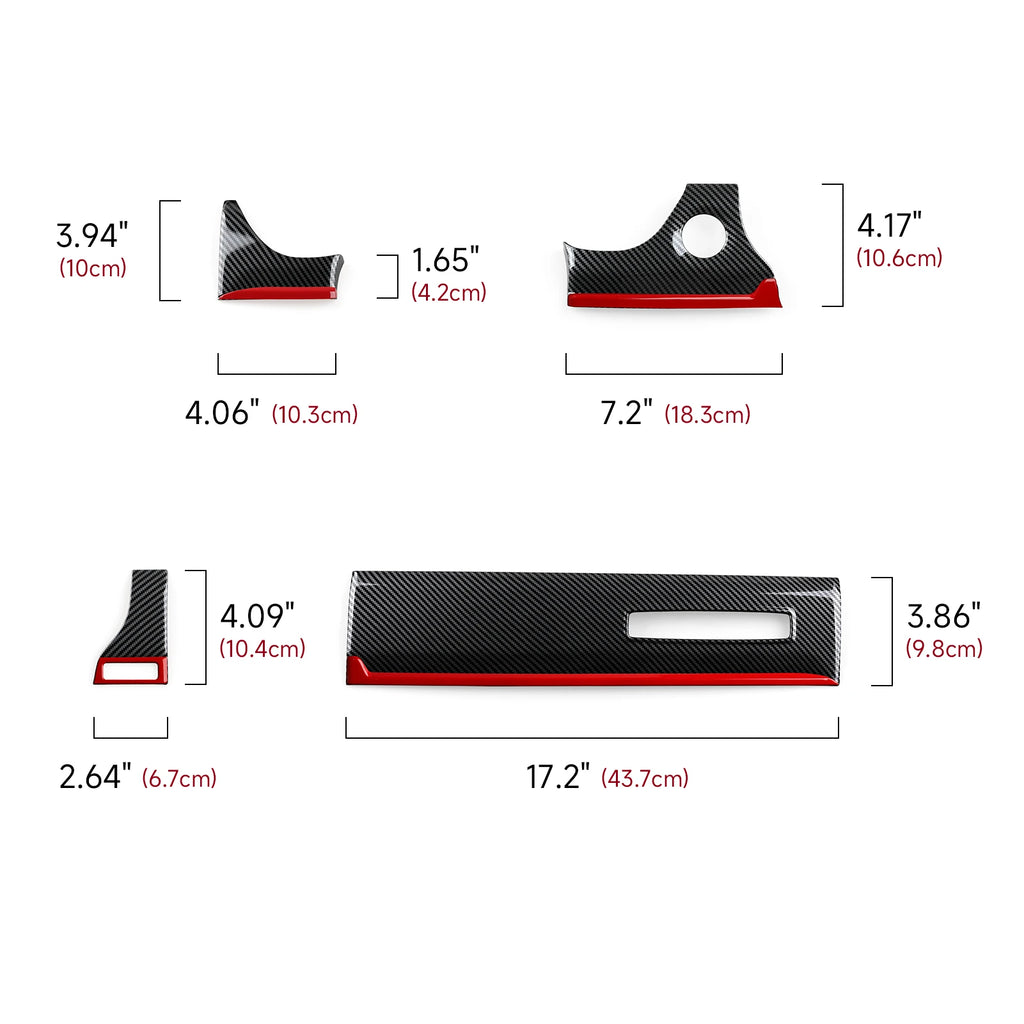 Dodge RAM 1500 2500 3500 – Innenraum Dekor-Set Carbon-Optik Schwarz mit Roter Linie