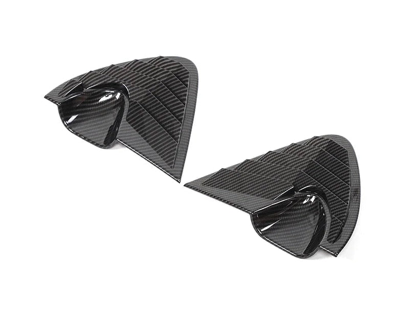 Seat Leon 1P Hintere Seitenscheiben-Abdeckung Piano Black & Carbon-Optik