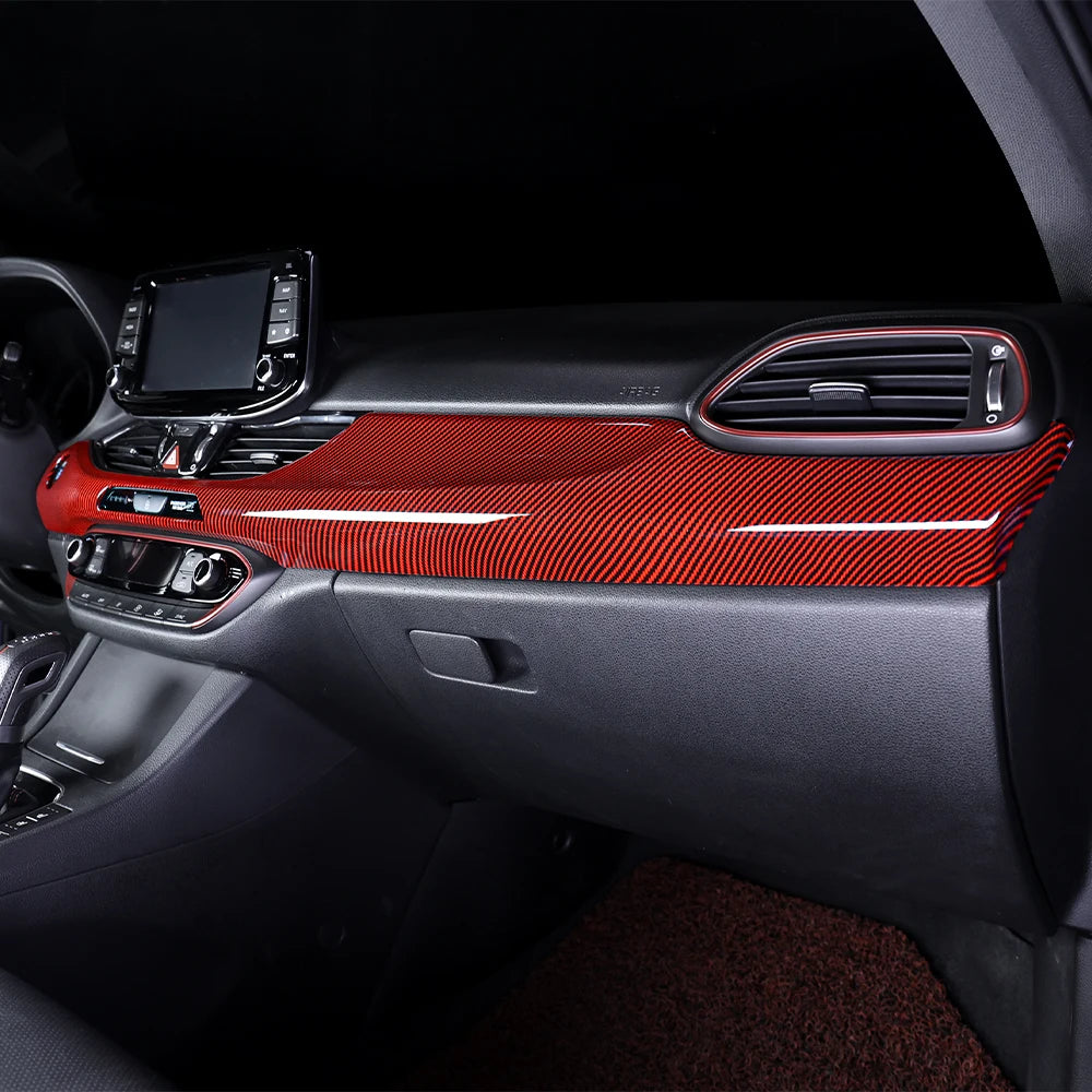 Hyundai i30 Armaturenbrett Cover Rot Carbon Look