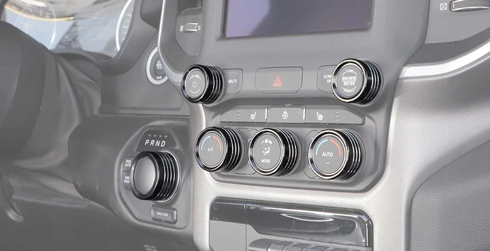 Dodge RAM  Schalterknopf Zierringe Schwarz & Rot